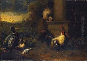 Poules Et Canards Dans Un Parc by Melchior de Hondecoeter