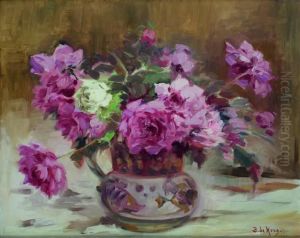 Stilleven Met Roze Rozen by Bernard Johann De Hoog