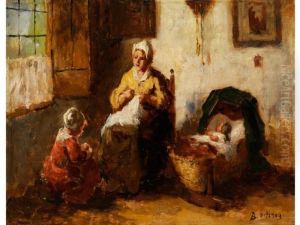 Hollandisches Interieur Mit Jungermutter by Bernard Johann De Hoog