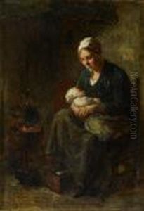 By The Fireside by Bernard Johann De Hoog