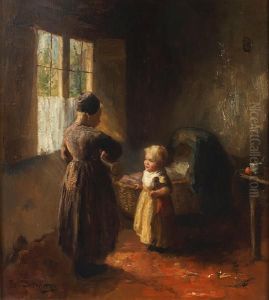 Figures In An Interior by Bernard Johann De Hoog