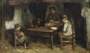 Preparing The Meal by Bernard Johann De Hoog