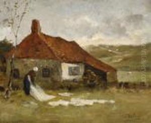 The Bleaching Of The Laundry by Bernard Johann De Hoog