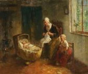 Interior With Amother And Her Children In The Village Of Laren Interior With Amother And Her Children In The Village Of Laren