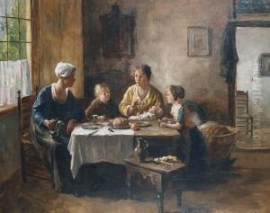 Feeding The Newborn by Bernard Johann De Hoog