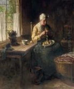 Peeling Potatoes In Sunlight Peeling Potatoes In Sunlight