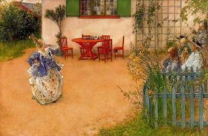 Lisbeth represents the mean princess in the blue Bird by Carl Larsson