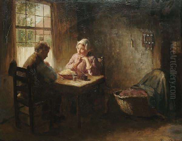 Saying Grace by Bernard Johann De Hoog