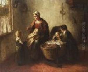 A Happy Family by Bernard Johann De Hoog