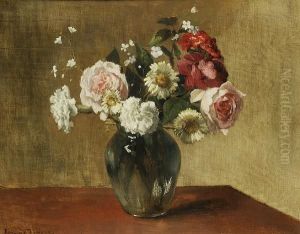 Still Life Of Mixed Flowers In A Vase