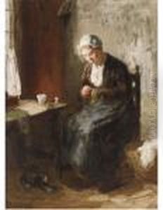 A Girl Sewing A Girl Sewing