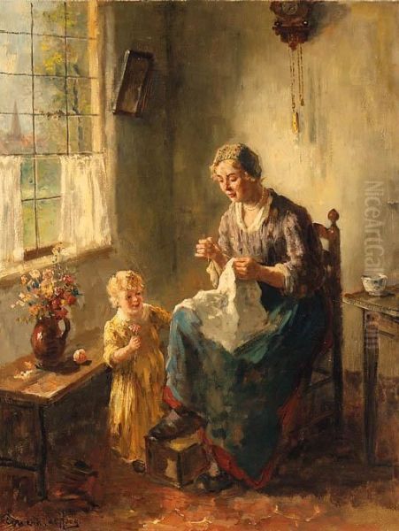 The Seamstress by Bernard Johann De Hoog
