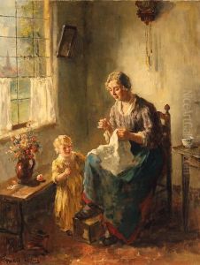 The Seamstress by Bernard Johann De Hoog