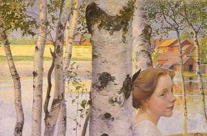 Lisbeth At The Birch by Carl Larsson