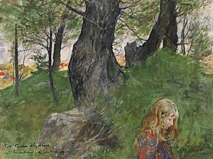 SUSANNE I EN SKOGSBACKE by Carl Larsson