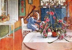 Interior With Cactus by Carl Larsson