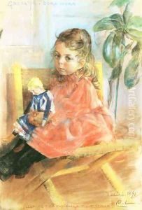 Greta And Dora-Nora by Carl Larsson