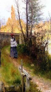 Karin I Grez, Hostmotiv (Karin in Grez, Autumn) by Carl Larsson