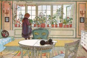 Flowers on the Windowsill by Carl Larsson
