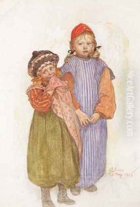 Carpenter Hellberg's Children by Carl Larsson