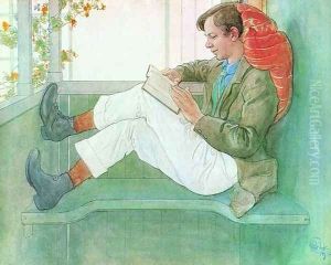 Esbjorn Reading On The Veranda by Carl Larsson