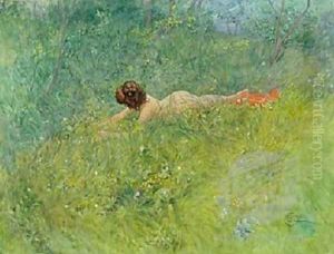 On the Grass by Carl Larsson
