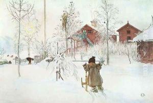 The Front Yard And The Wash House by Carl Larsson