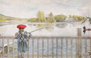 Lisbeth Fishing by Carl Larsson
