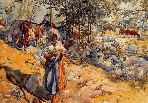 The Cowgirl in the meadow - view 1