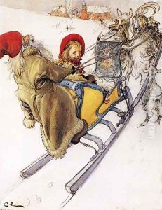Kersti's Sleigh Ride by Carl Larsson
