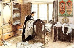 Karin By The Linen Cupboard by Carl Larsson