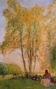 Under the birches by Carl Larsson