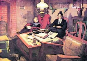 At The Evening Lamp by Carl Larsson