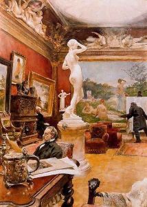 Interior of the gallery Fürstenberg in Göteborg by Carl Larsson