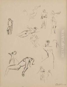 Page D' Etudes, Differents Croquis D'hommes Et De Femmes Page D' Etudes, Differents Croquis D'hommes Et De Femmes