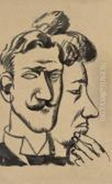 Portrait D'homme Et Profil De Femme - view 1