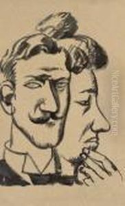 Portrait D'homme Et Profil De Femme by Roger de La Fresnaye