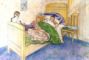 In Mother's Bed by Carl Larsson