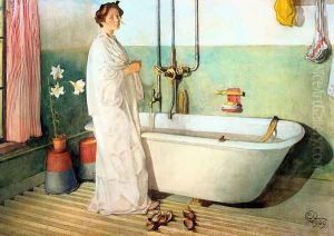 Lisbeth Prepares A Bath by Carl Larsson