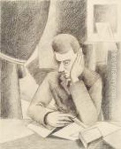 Homme Ecrivant, Etude Pour Paludes, Circa 1920
