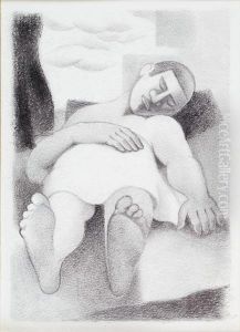 Homme Dormant, Etude Pour Paludes, Circa 1920