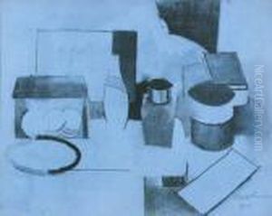 Nature Morte, Boite A The Et Pot A Tabac