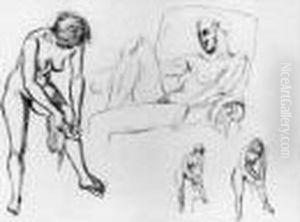 Etudes De Femmes Nues S'essuyant by Roger de La Fresnaye