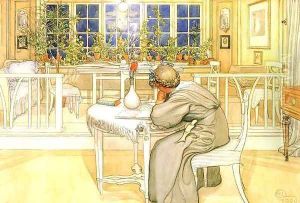 The Evening Before The Journey To England by Carl Larsson