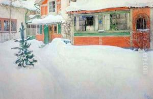 The Cottage In The Snow by Carl Larsson