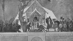 Midwinter Sacrifice first draft by Carl Larsson