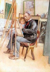 Seen In The Mirror by Carl Larsson