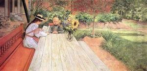 The First Lesson by Carl Larsson