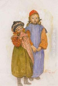 The Girls of the carpenter Helberg by Carl Larsson