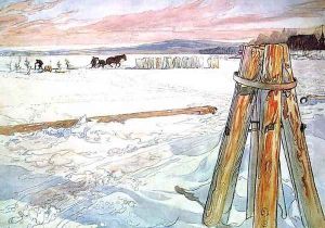 Harvesting Ice by Carl Larsson